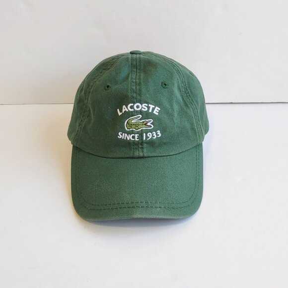 Lacoste Since 1933 Baseball Hat Cap Adjustable Strapback Crocodile Green OS - Picture 2 of 10